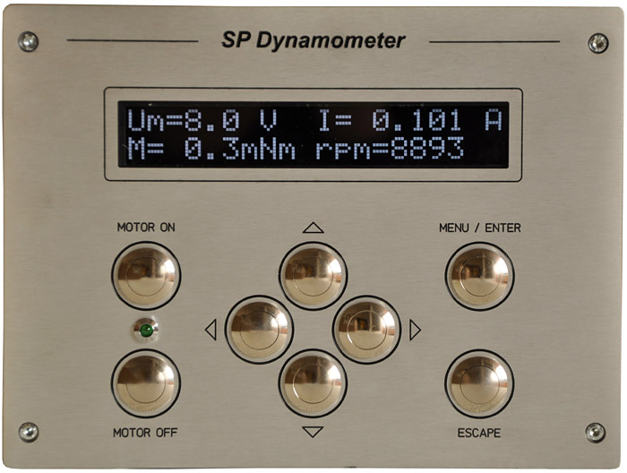 Čelní panel dynamometru